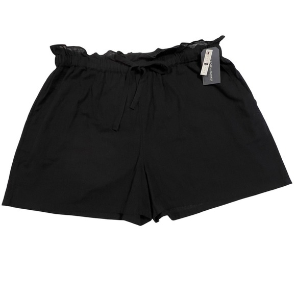 Melrose & Market Paperbag Utility Shorts Size XL 100% Cotton Black Relaxed NEW - Picture 1 of 8